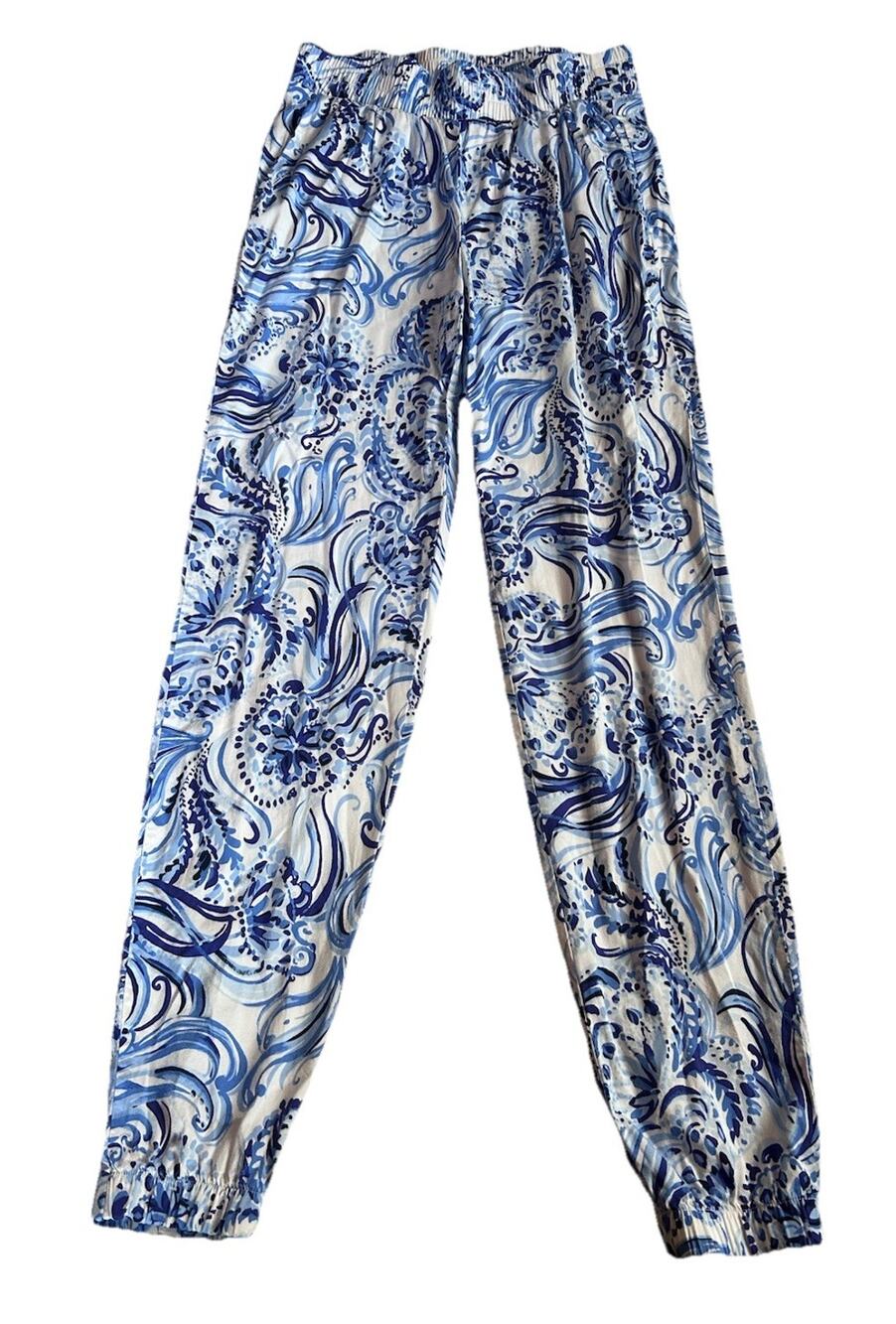 Lilly Pulitzer 29" Rici Stretch Pant Resort White Dont Be Jelly XXS Beach Coast